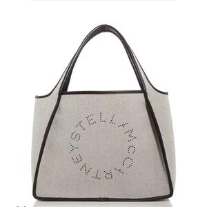 Stella McCartney Salt & Pepper Logo Large Canvas Tote Bag